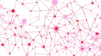 Ein Netzwerk in den Farben Rot und Rosa