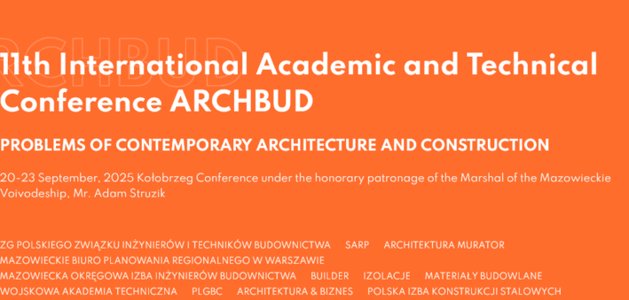 Screenshot der Website zur 11. Konferenz ARCHBUD in Kolberg