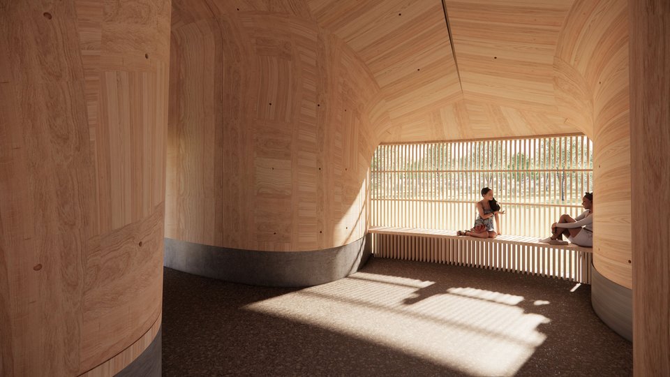 Rendering Innenansicht für einen neuen Jugendtreff in Ingersheim 