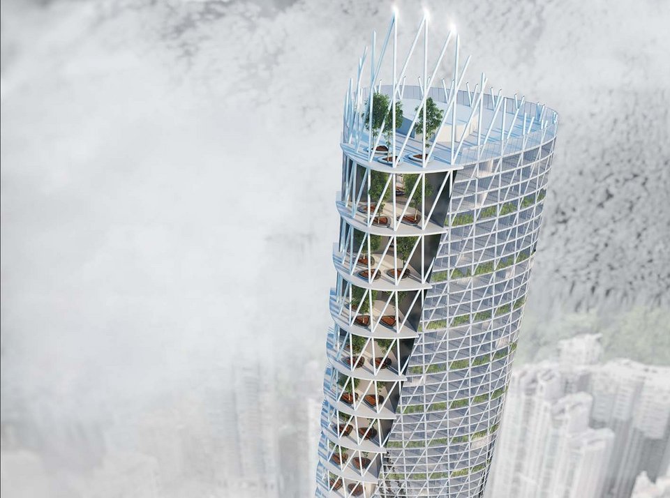 Rendering Draufsicht Master-Thesis Greenscraper