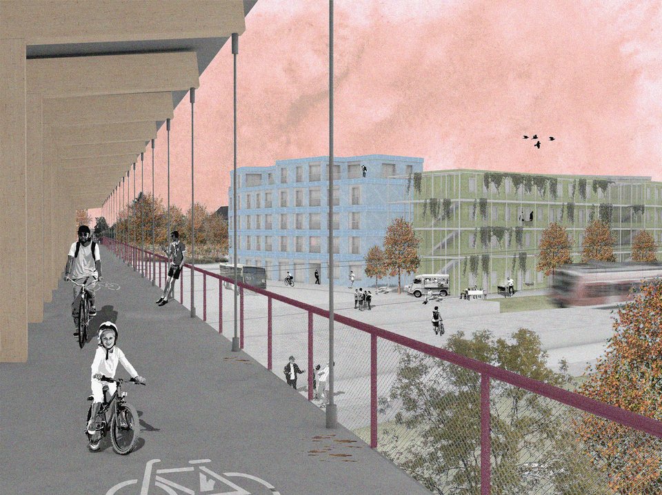 Visualisierung der Masterthesis "Reviving Stations – Die Zukunft des Bahnhof Kirchheim (Teck)"