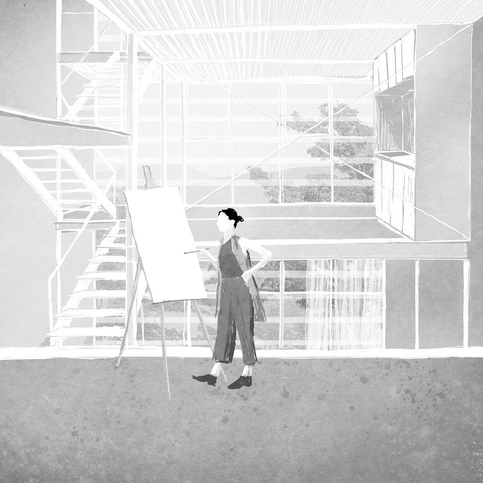 Innenansicht der Bachelor-Arbeit Kunstbau im Gleisbogenpark