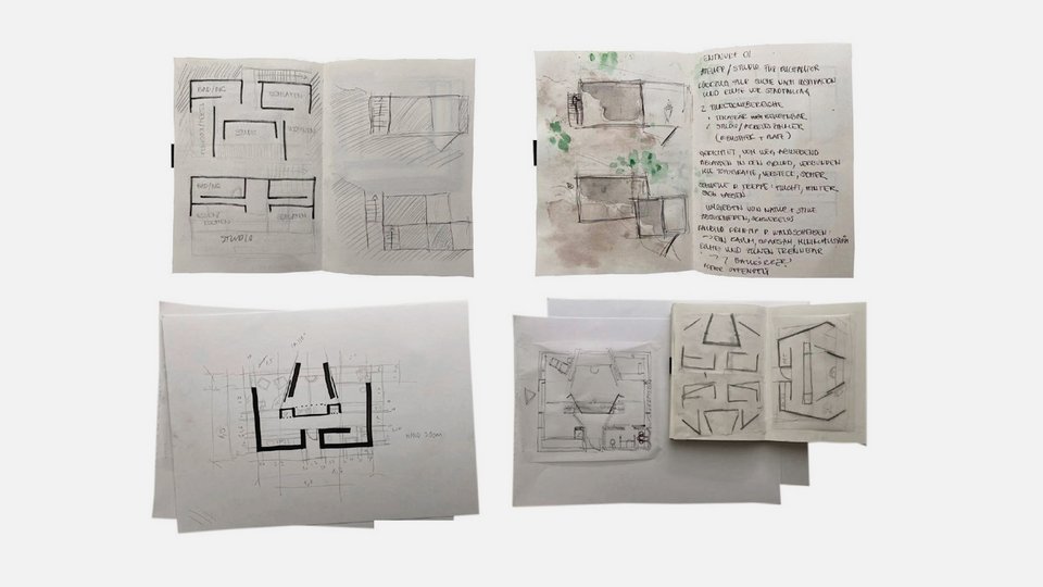 Skizzen der Studienarbeit "Wort Atelier"