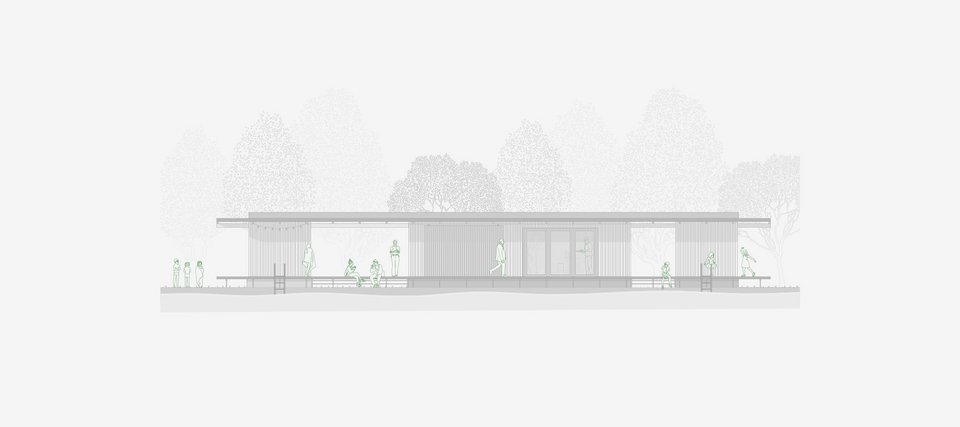 Ansicht Süd West der Studienarbeit Ein Ort für die Stelle – Rohrdorf