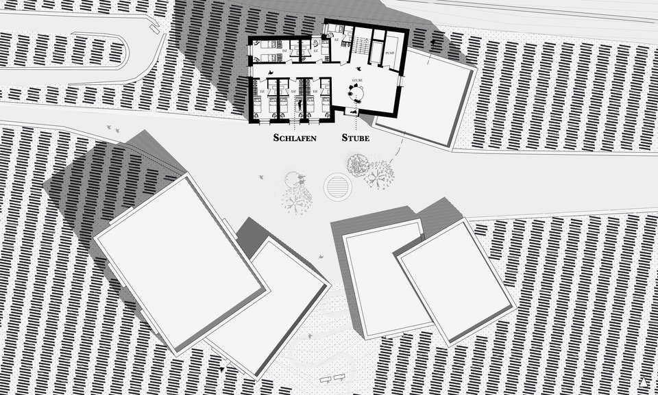 Grundriss 5. OG der Masterthesis Mühlstein Musikakademie