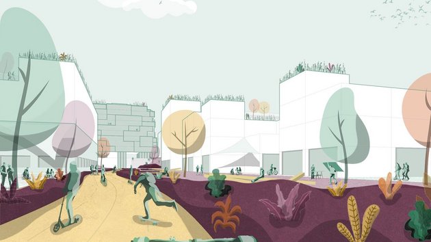 Wettbewerb Glorious Hubs erster Preis Aussenansicht