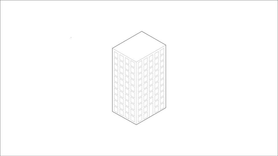 Axonometrie einer Hausansicht der Studienarbeit "Leben vor der Stadt"