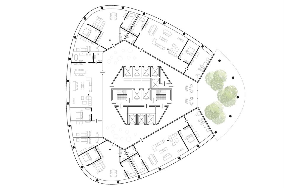Grundriss der Master-Thesis Greenscraper