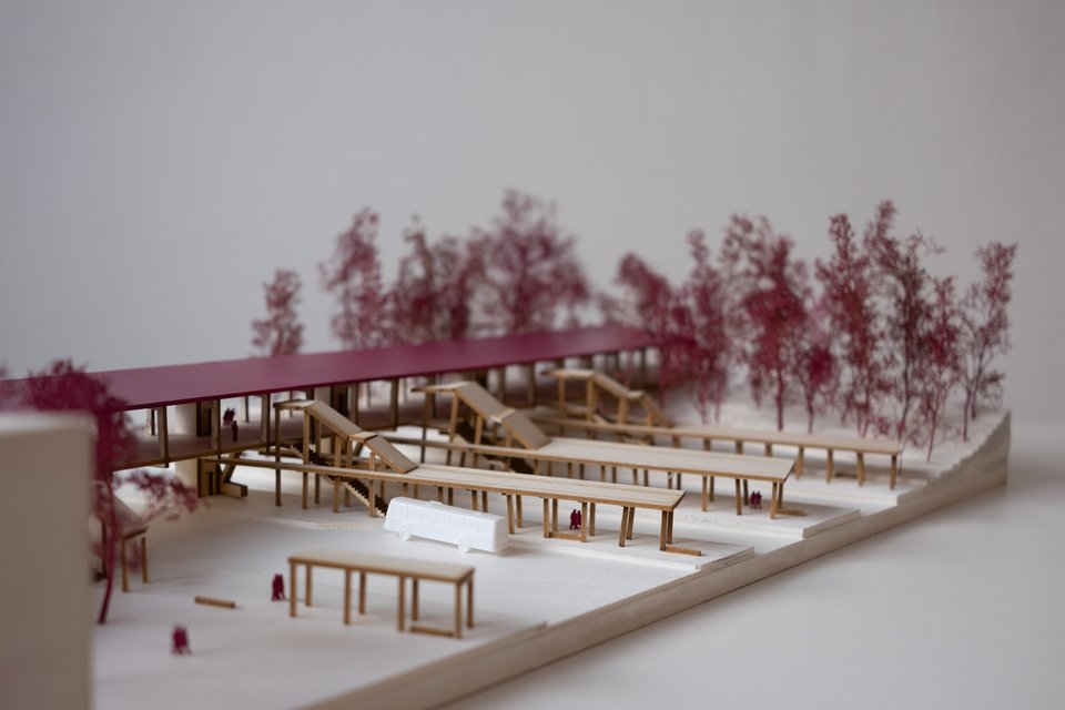 Modell Detail der Masterthesis "Reviving Stations – Die Zukunft des Bahnhof Kirchheim (Teck)"