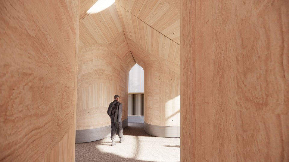 Rendering Innenraum für einen neuen Jugendtreff in Ingersheim 