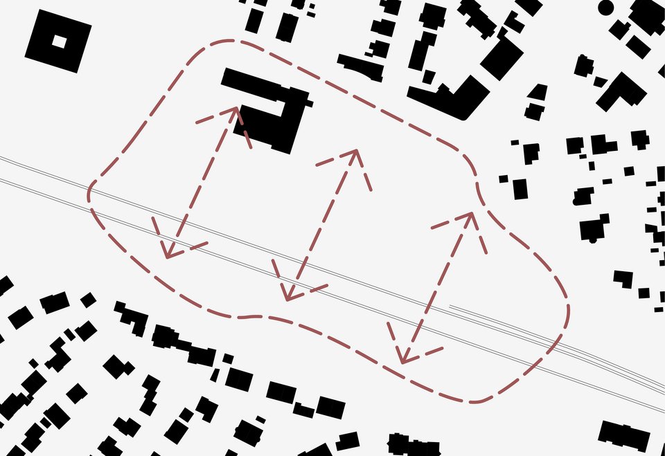 Piktogramm der Integrierten Planung der Masterthesis "Reviving Stations – Die Zukunft des Bahnhof Kirchheim (Teck)"