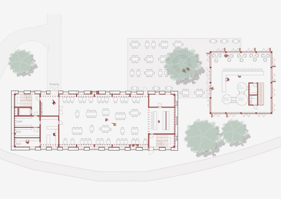 Grundriss EG der Studienarbeit Raum für Grau!