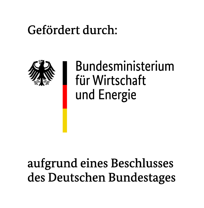 Logo: Gefördert durch Bundesministerium für Wirtschaft und Logo: Gefördert durch: Bundesministerium für Wirtschaft und Energie (BMWE) aufgrund eines Beschlusses des Deutschen Bundestages