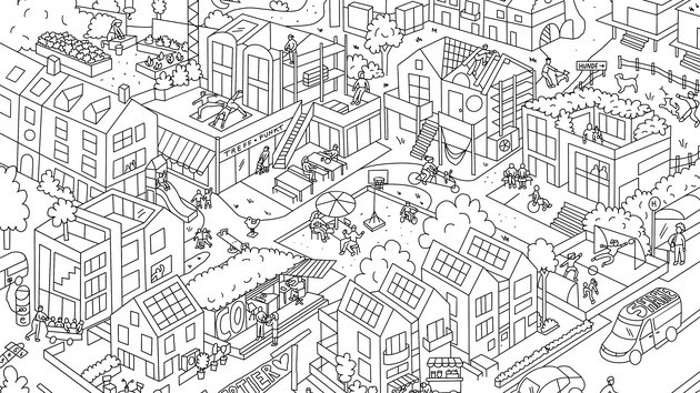 Illustration eines Stadtquartiers