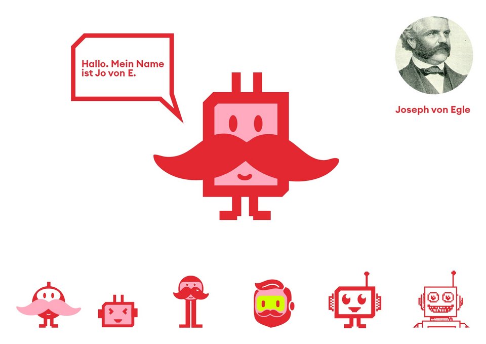 Character-Design: Eine Auswahl an Icons für den HFT TransferBot Jo von E.