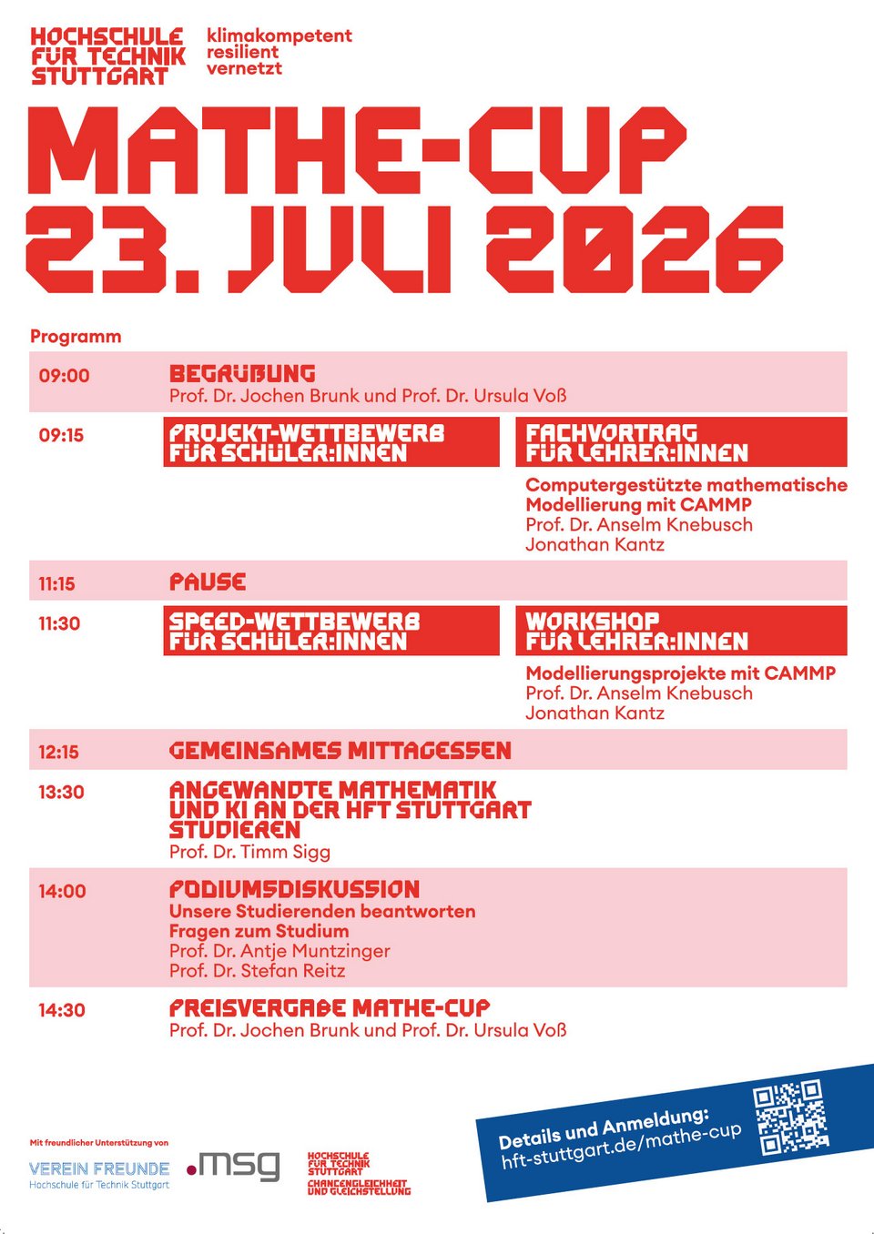 HFT Mathecup 2026 Programm