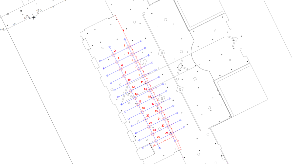 Vermessung des Block4 Neubaus - Achsenplan