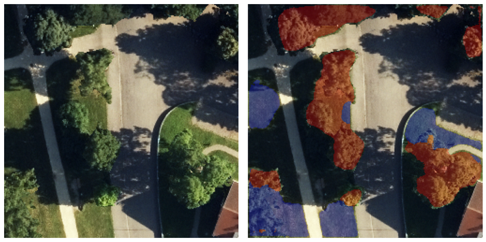 Beispiel eines Segmentierungsmodells: Erkennung von Vegetation in Luftbildern mit Hilfe von GeoAI