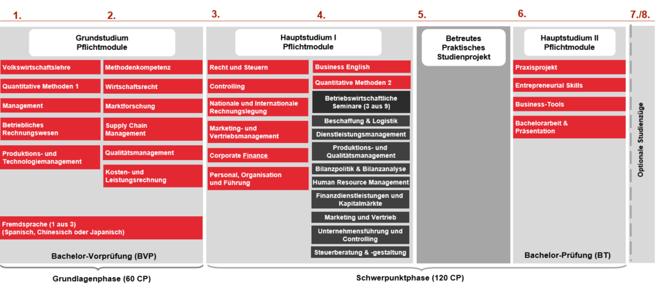 Modulübersicht Studiengang BW